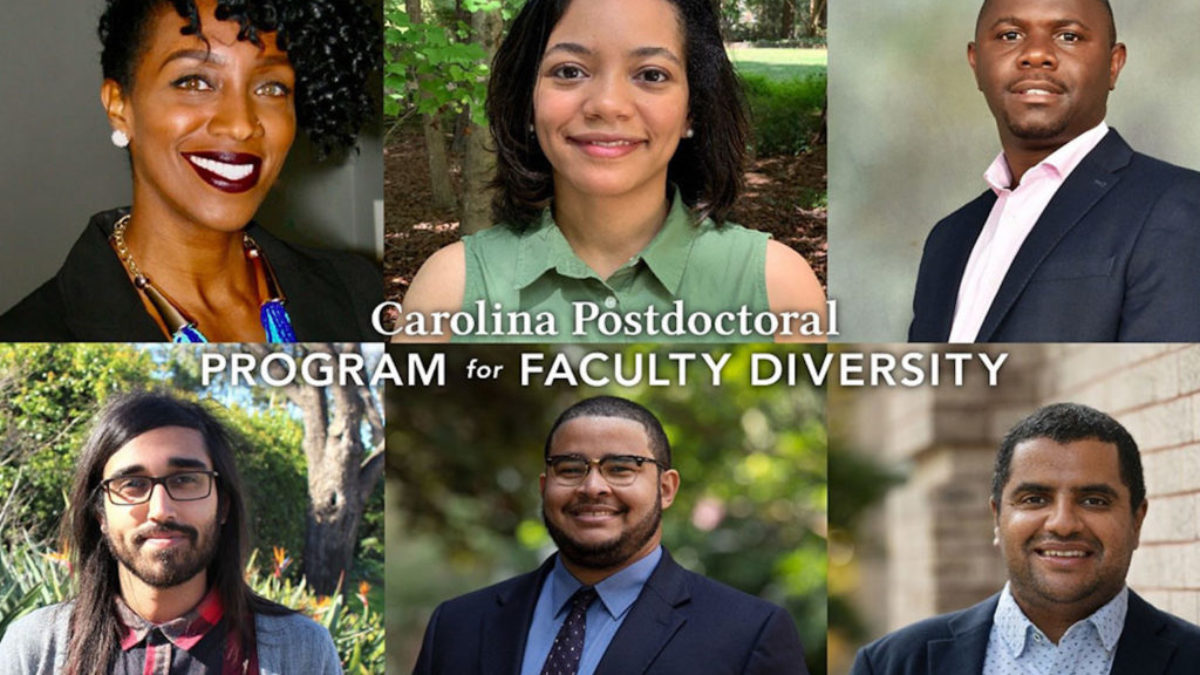 Headshots of new professors in Carolina