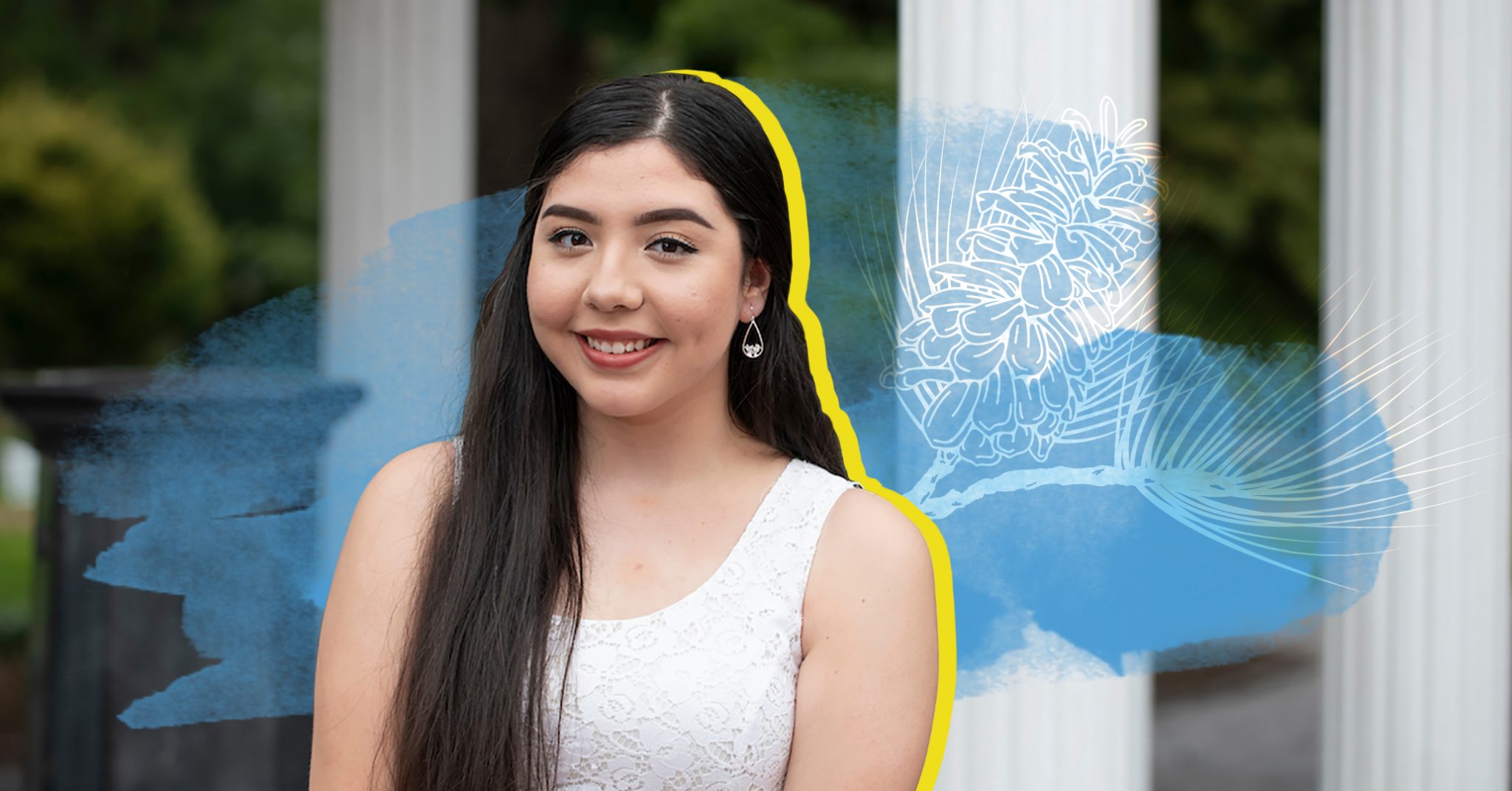 Maria Tiznado posing on UNC's campus