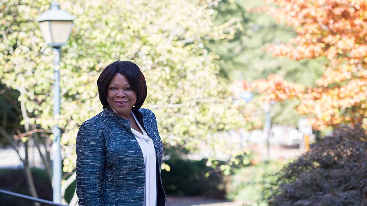Anita Brown-Graham poses outside on UNC-Chapel Hill's campus.