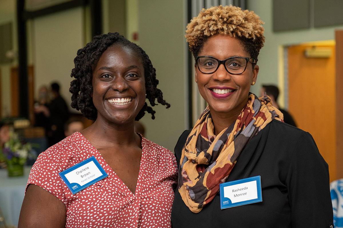 Current Kenan Scholar, Charlene Brown, and Rasheeda Monroe, MD, faculty director of the Kenan Urban Scholars Program